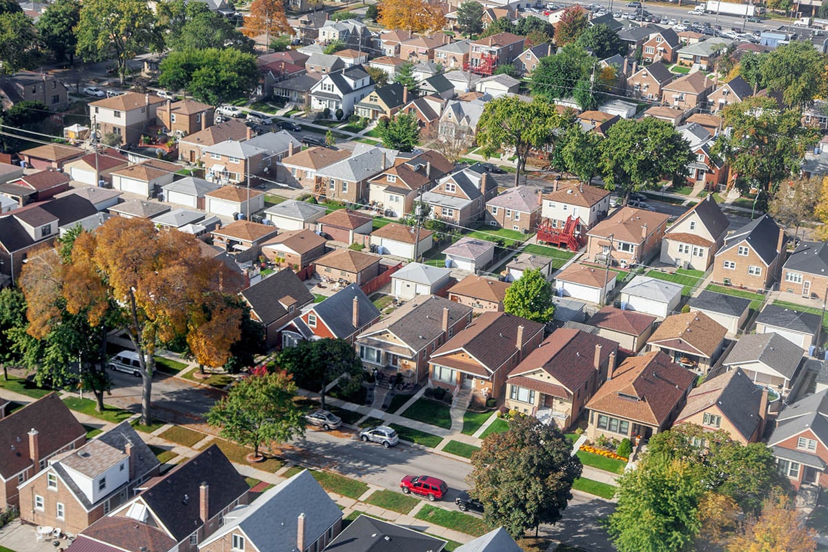 Rows of houses on a street