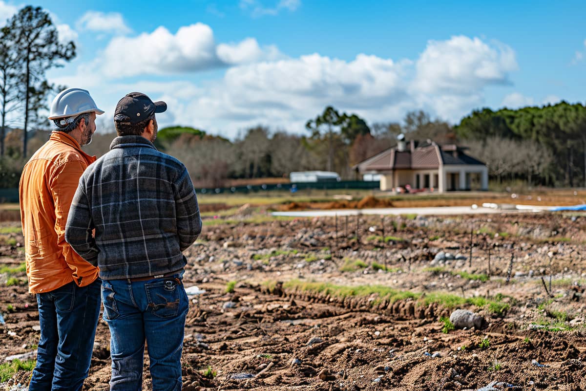 Surveyor meeting with landowner
