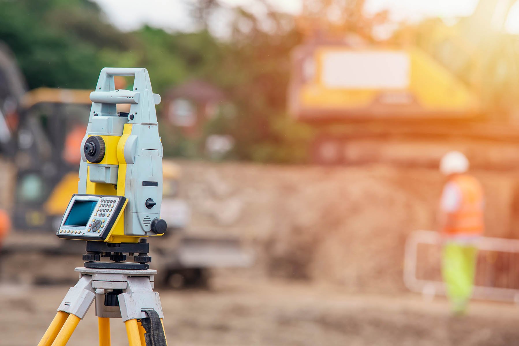 Surveying equipment on a site