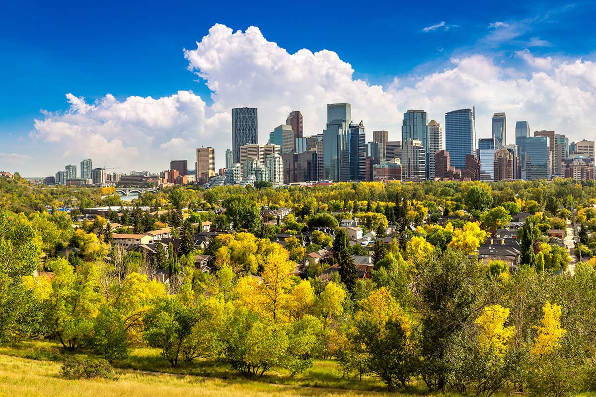 Image the downtown of a large Alberta city